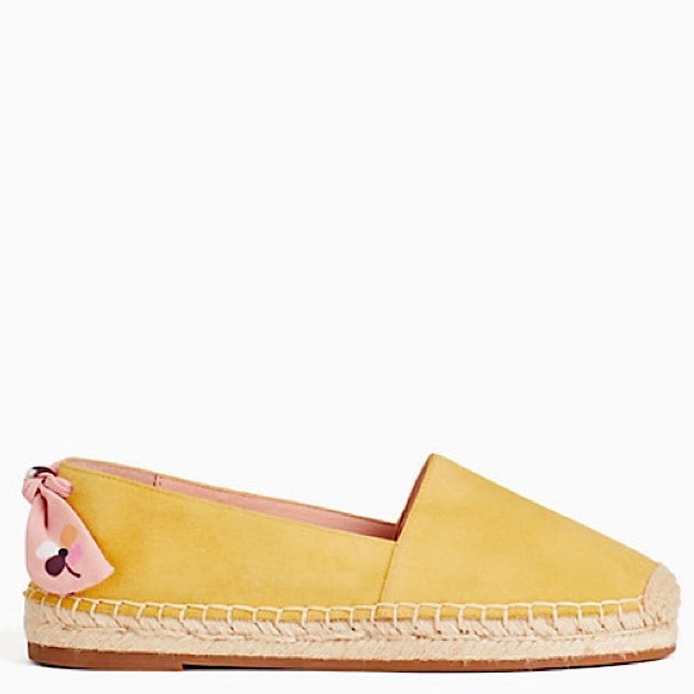 Kate Spade Yellow Espadrilles with Pink Bow